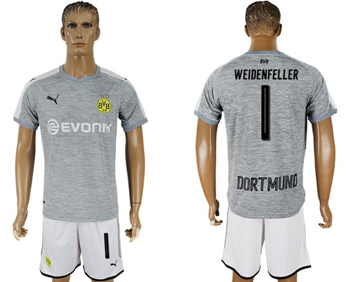 Dortmund #1 Weidenfeller Grey Soccer Club Jersey